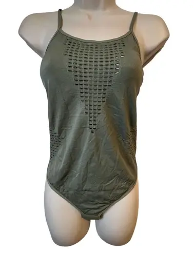 Cotton Candy Olive Green Spaghetti Strap Bodysuit Women’s Size Small/Medium NWT