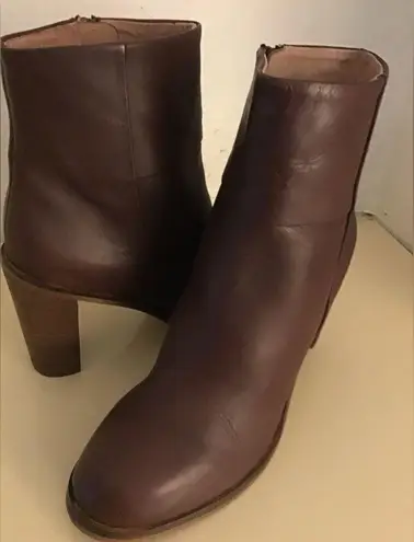 Seychelles women brown leather heel boots US 10