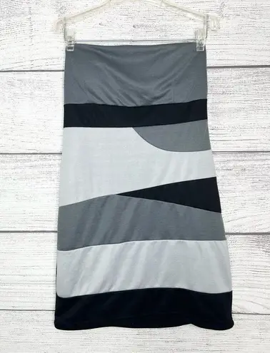 Chesley Black & Gray Strapless Bodycon Mini Dress Size Large