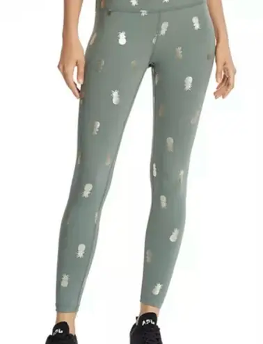 Beyond Yoga X Revolve Pineapple High Waisted MIDI Legging in Green & Silver