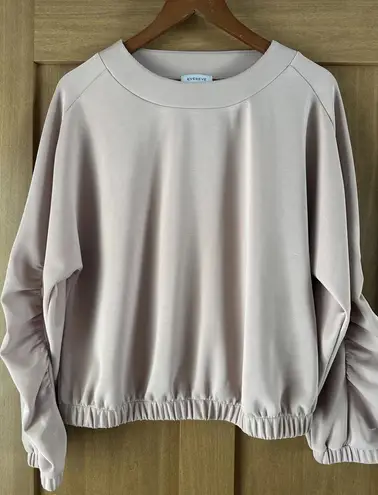 Evereve Mariana Sleek Pullover Crewneck Ruffle Sleeve Blush Pink Women’s Medium