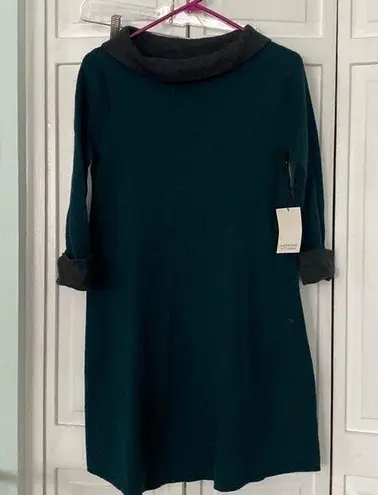 Adrienne Vittadini NWT green and gray cotton blend sweater dress. . Size S