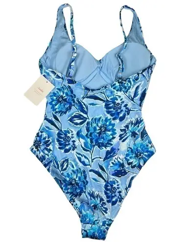 ANDIE  Swim The Baia One Piece Underwire Swimsuit in Blue Floral Size Small