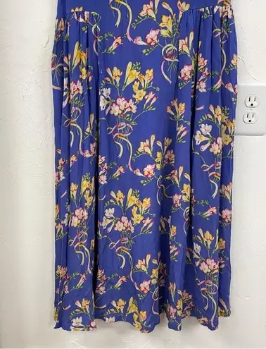 Herman Geist Vintage Blue Floral Print Blazer & Maxi Dress 2 Piece Matching Set