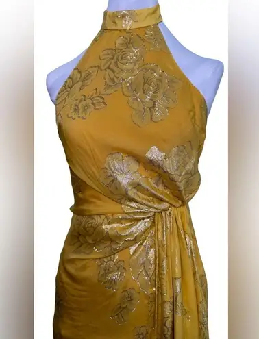 House of Harlow 1960 + REVOLVE Monika Halter Midi Dress in Mustard Gold Size XS Yellow