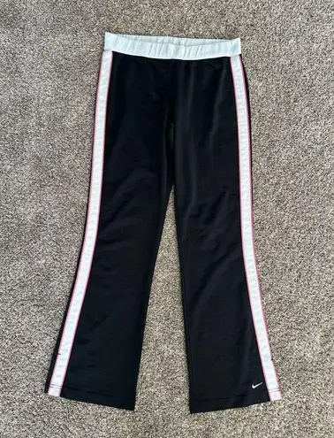 Nike  Vintage Women’s Flare Leg Mesh Track Pant Medium Black White Pink Stripe