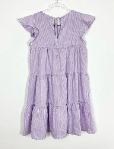 LULUS PERFECT PICNIC Gingham Tiered dress Purple