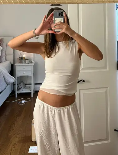 Brandy Melville White High Neck Top