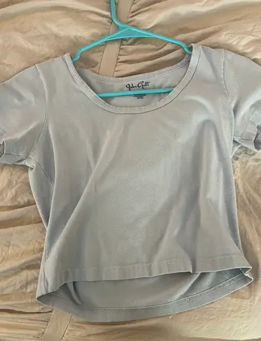 Brandy Melville Blue Scoop Neck Tee