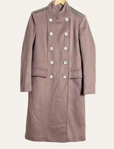 Badgley Mischka Women's Trinity Wool Blend Epaulette Double Breasted Coat Size S