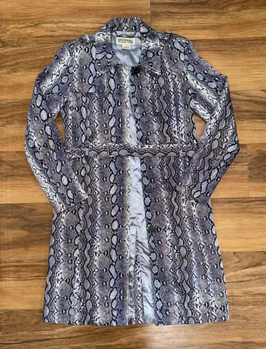 Vintage MICHAEL MICHAEL KORS purple snakeskin print cotton trench coat