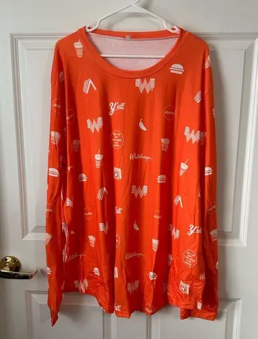 Whataburger Adult PJ's Pajama Set Size 3XL Orange