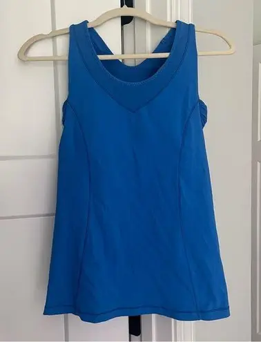 Lululemon  Blue Tank Top Cut Out Built in Bra