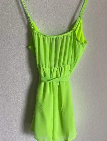 Revamped  Wrap Front Neon Green Romper Size S