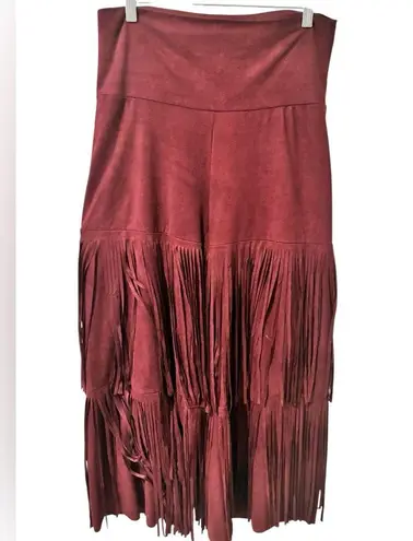 Lady’s World Women’s Wide Leg Fringe Cow Gal Gaucho Pants WORN ONCE Pink Size M