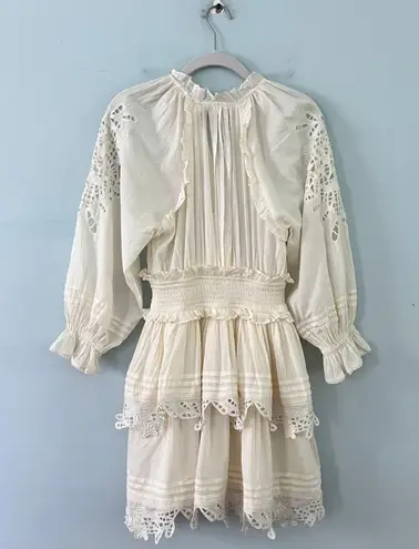 Cleobella NWT  Valeria Ivory Eyelet Lace Organic Cotton Mini Dress