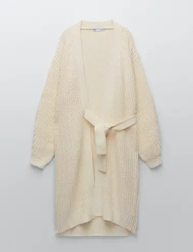 ZARA Chunky Wrap Front Knit Cardigan