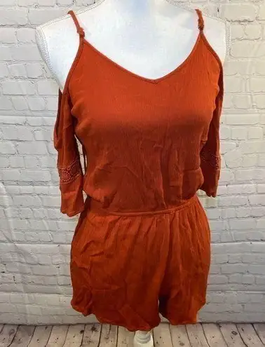 MOSSIMO Romper Cold Shoulder Rust