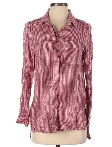 Velvet Heart  Button Down Shirt Red White Gingham