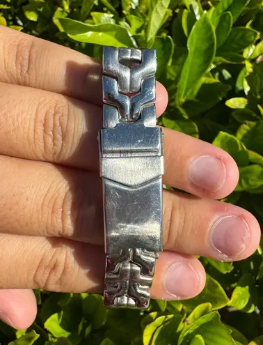 Vanity Fair Vintage Silver Watch w/ Blue Face - 6.25”