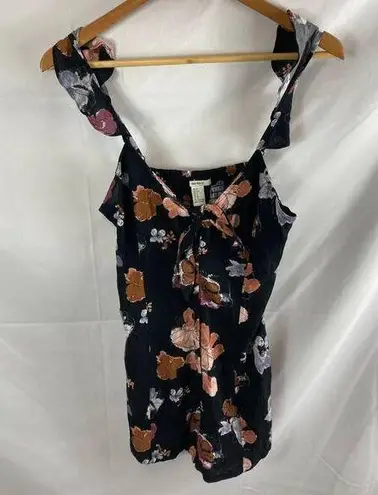 Forever 21  Floral Ruffle Sleeve Romper Size Small