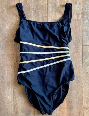 Vintage 90’s Delta Burke Black One Piece Square