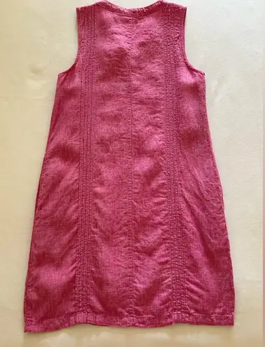 Sigrid Olsen  - 100% Linen Pink Sleeveless Dress With Pockets - Size SMALL