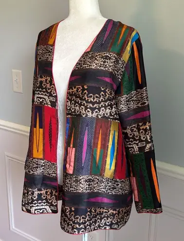 ETRO Reversible Silk Jacket Ethnic Tribal Floral XXL Neiman Marcus NEW $1005 Pink