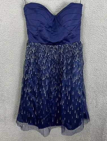 Hailey Logan dress womens 8/10 blue strapless glitter jewel Prom Wedding event