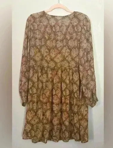 Sandy & Sid Snake Print Long Sleeve Women's Dress (448)