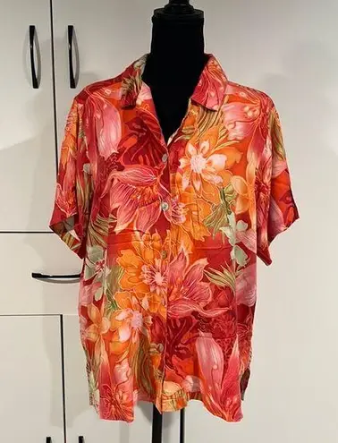 Caribbean Joe  silk shirt . Size 1X