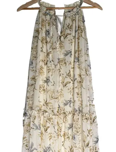 Drew Anthropologie Naomi Vintage Floral Maxi Dress M Cream Cottagecore Romantic