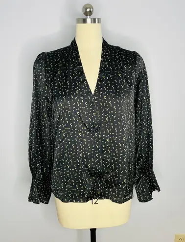 Prologue x Target Black Ground Dot Blouse- Pleated Cuffs- Size XL