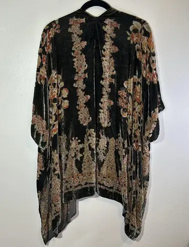 Pants Store burnout velvet ruana floral‎ flowy boho kimono gray grey one size Size undefined