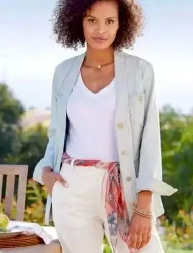 Soft Surroundings Next Level Denim Collarless Jacket Small