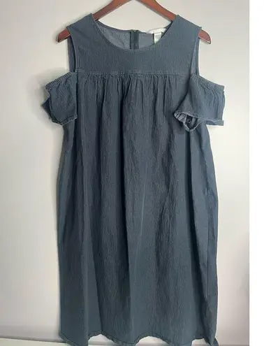 London Times Woman Chambray Jean off the shoulder dress- sz 22w