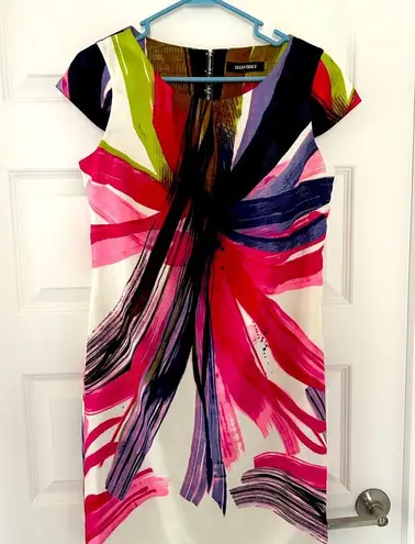 Ellen Tracy Dress White Pink Purple Size 6
