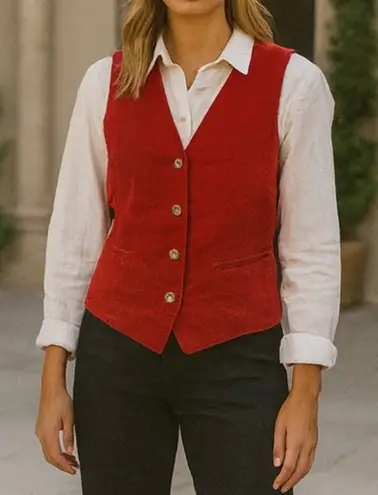 Dockers Vintage Corduroy Rust or Burnt Orange Vest L Size L