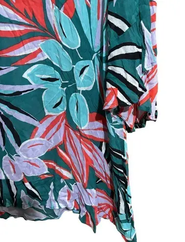 Anne cole Coverup Womens Medium Large Multicolor Tropical Tunic Pullover Swim