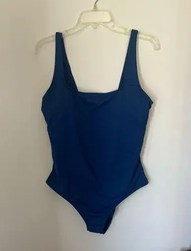 Everlane NWT  Nyle square neck one piece blue swimsuit size XL