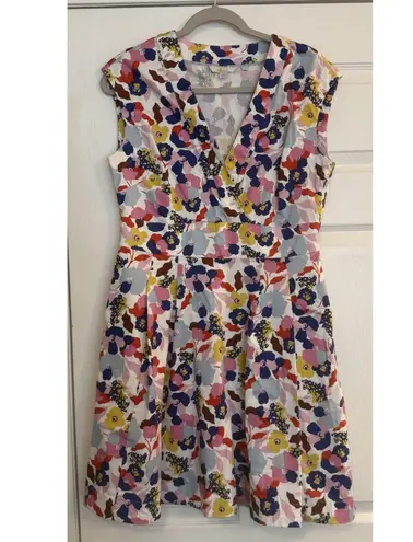 Boden Clemmie Dress Sz 8R Peony Burst Floral Picnic Party Wedding Guest Business