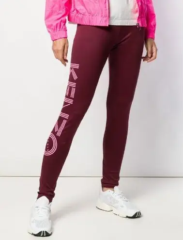 Kenzo logo printed spellout Bordeaux leggings size XS Purple