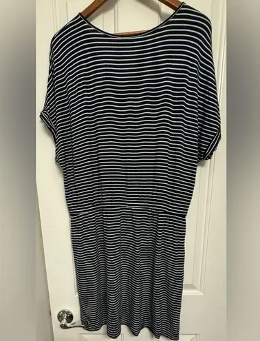 Hilary Radley Striped Navy Dress Size L