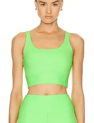 Year of Ours Gym Crop Bra Ribbed Tank Neon Kiwi Green XS