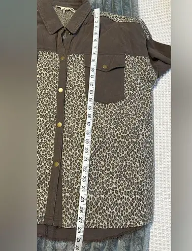 Mystree Buckle pieced leopard denim Jacket