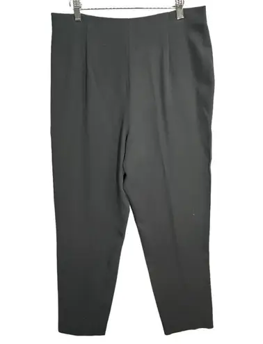 Lafayette 148  Pants Womens 12 Black Wool Pleated High Rise Trousers Quiet Luxury