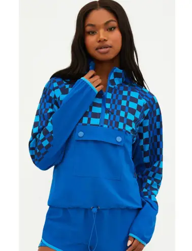 Beach Riot Atticus Pullover Imperial Blue Check In Size M