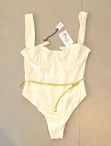 We Wore What NWT! WeWoreWhatDanielle Belted One-Piece Swimsuit