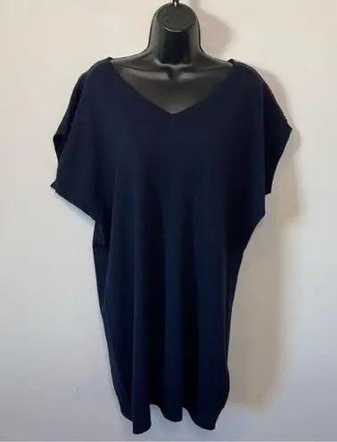 Zadig & Voltaire Wool Blue Rifle Dress Size XS V-Neck Sleeveless Tunic Oversized