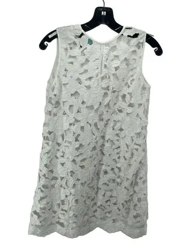 Cynthia Rowley  Womens Laser Cut Dress Sleeveless Mini White Size 0